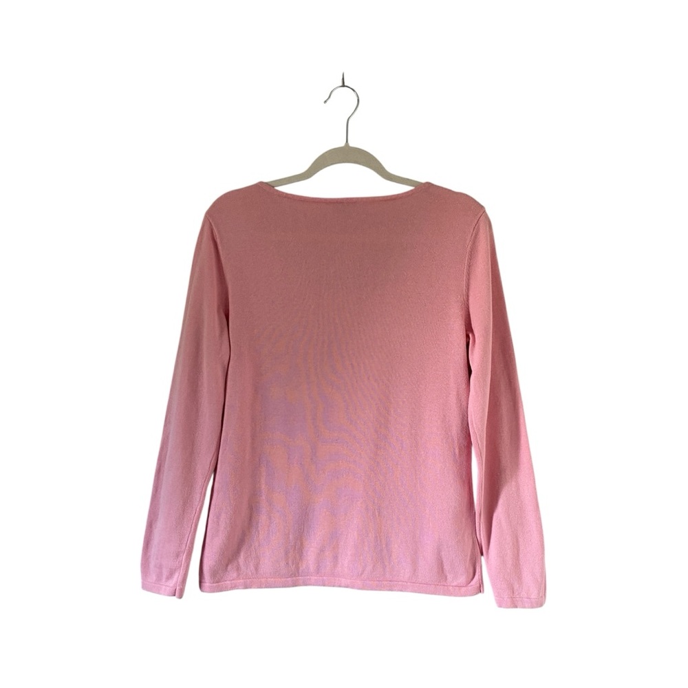 J. Jill women’s pink scoop neck long sleeve size M button details eclectic artsy - Picture 2 of 5
